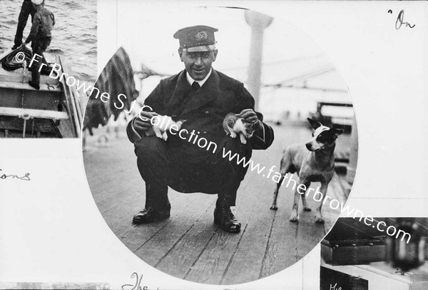 PURSER AND HIS PETS ON GERMAN TRAINING SHIP HERTZOGEN CECILIA